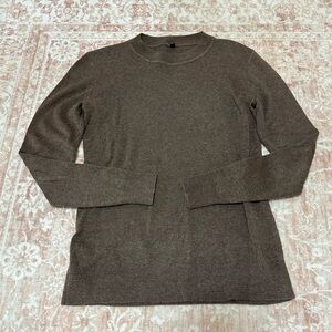 Wool Blend Cocoa Brown Long Sleeve Sweater